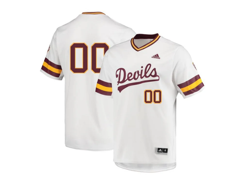 Youth's Arizona State Sun Devils White Customized Baseball Jersey -