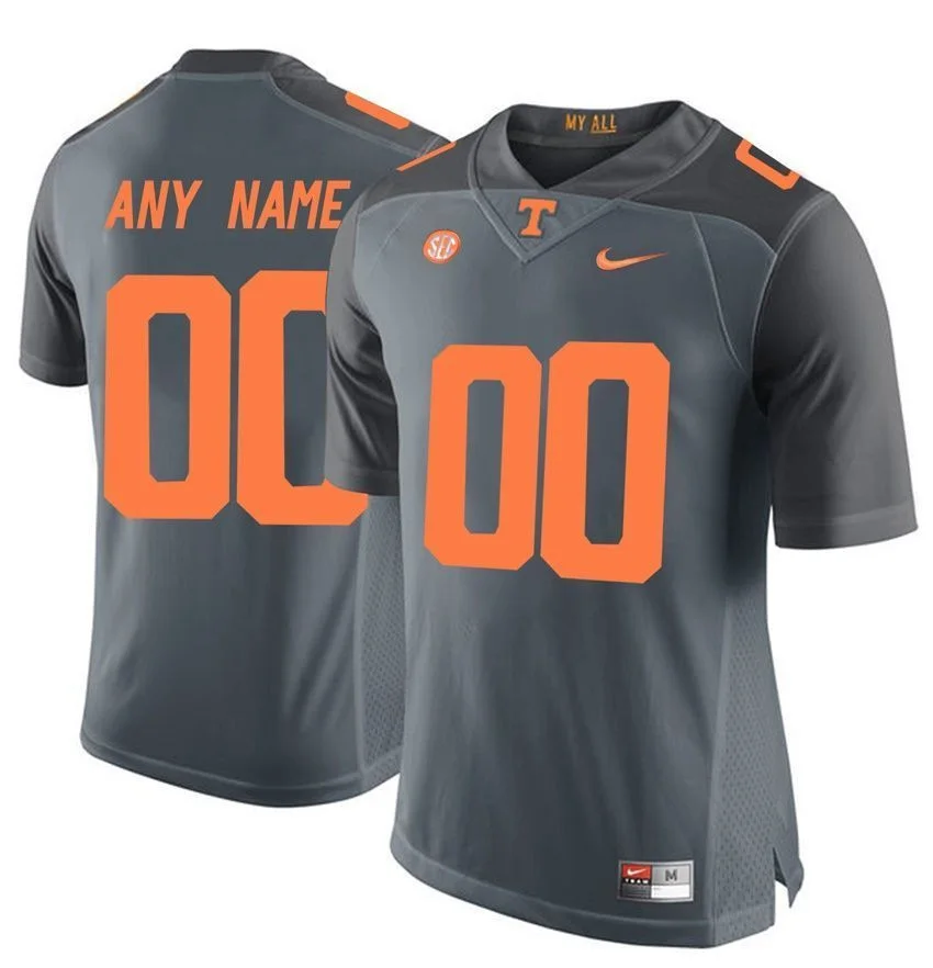Men's Tennessee Volunteers Grey College Limited Football Customized Jersey -