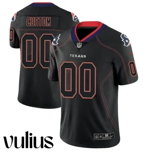 Custom Texans Jersey, Black Men's Jersey, 2018 Lights Out Color Rush Limited Jersey -