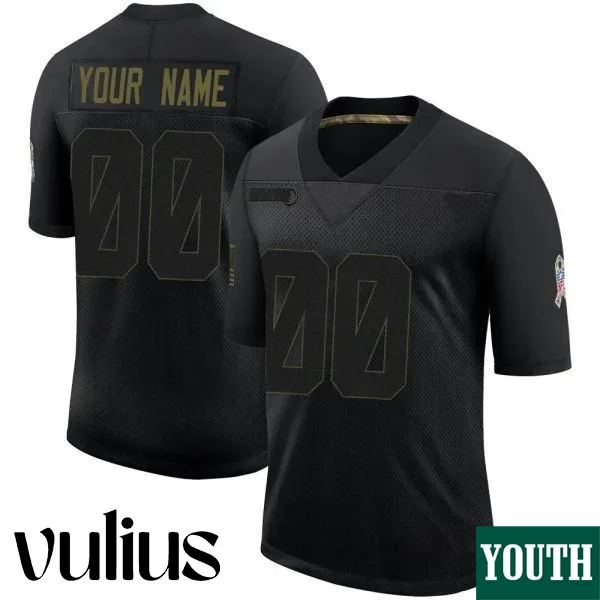 Custom Texans Jersey, Black Youth's Jersey, 2020 Salute To Service Jersey -