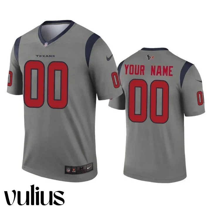 Custom Texans Jersey, Grey Men's Jersey, Inverted Legend Jersey -