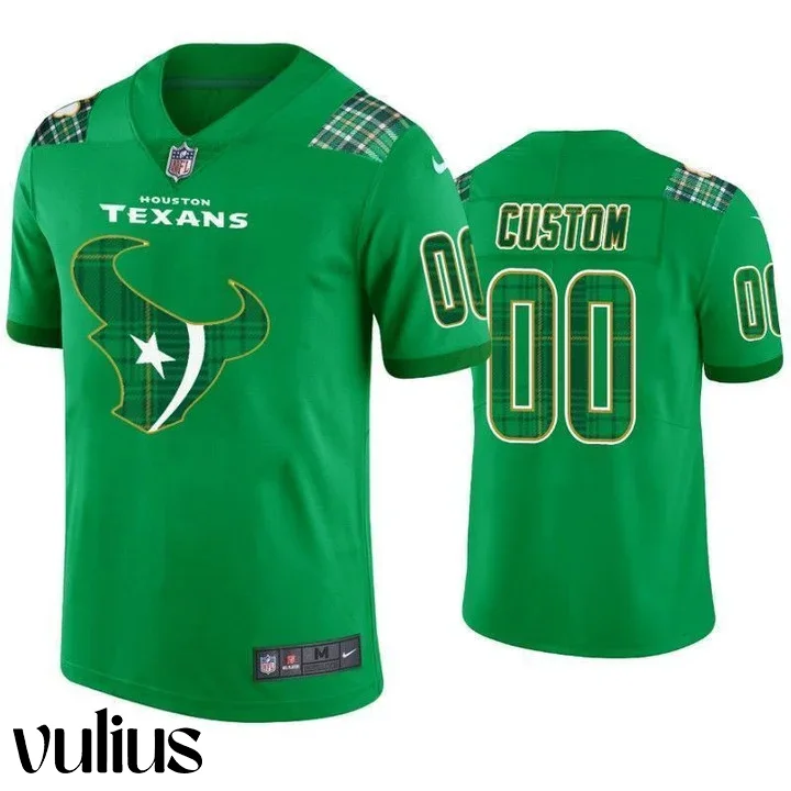 Custom Texans Jersey, Kelly Green Men's Jersey, St. Patrick's Day Jersey -
