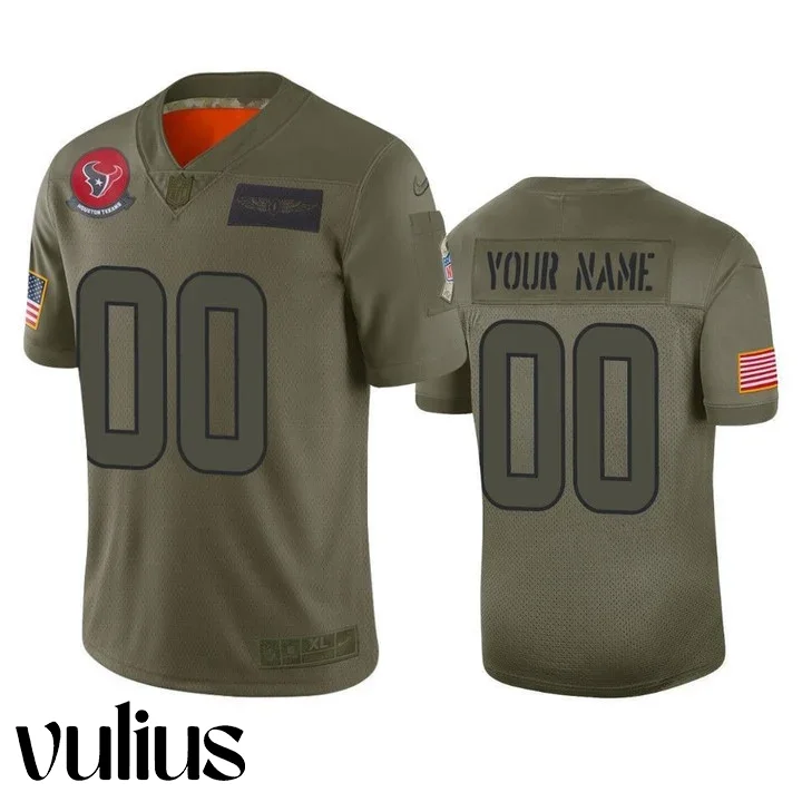 Custom Texans Jersey, Olive Men's Jersey, 2019 Salute to Service Limited Jersey -