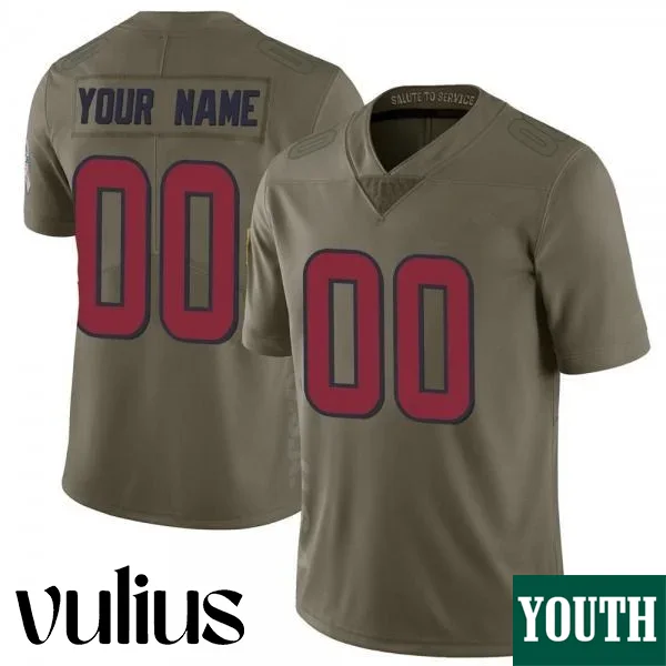 Custom Texans Jersey, Olive Youth's Jersey, 2017 Salute to Service Jersey -