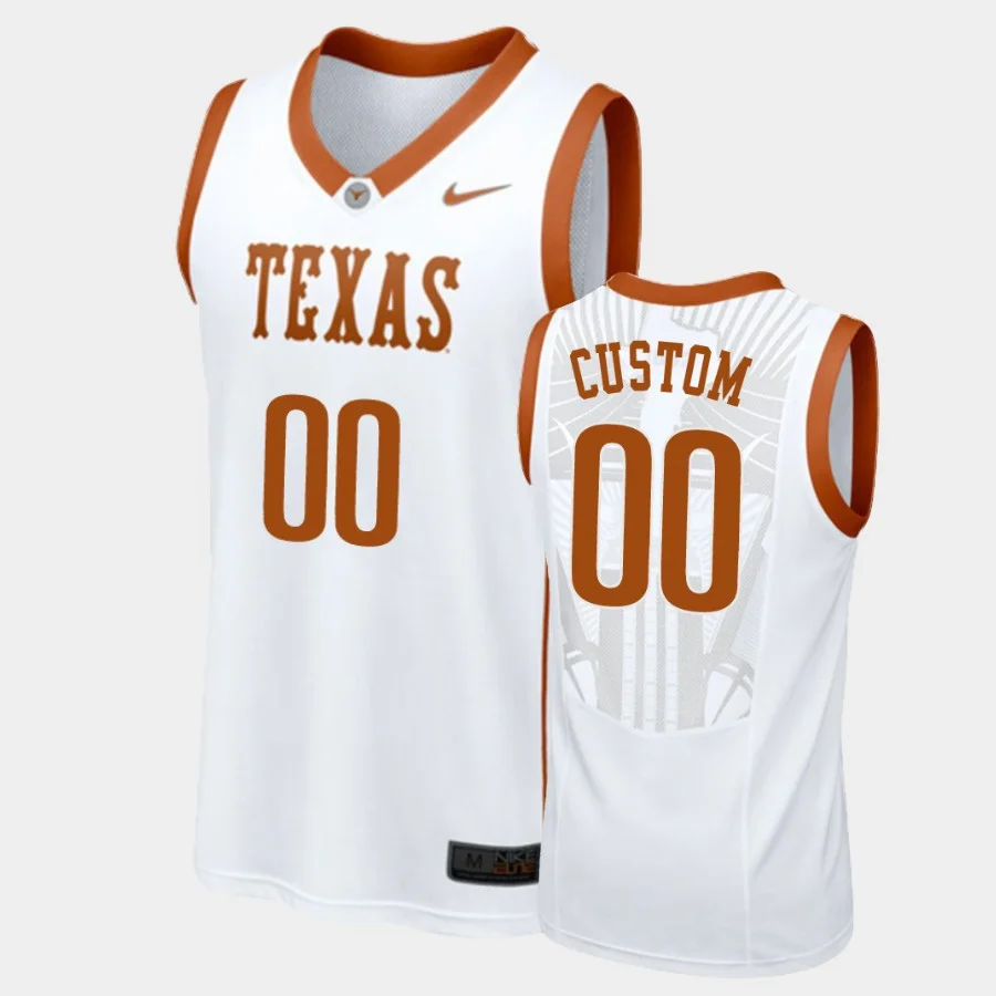 Men's Texas Longhorns White  Elite Aerographic Custom Jersey -
