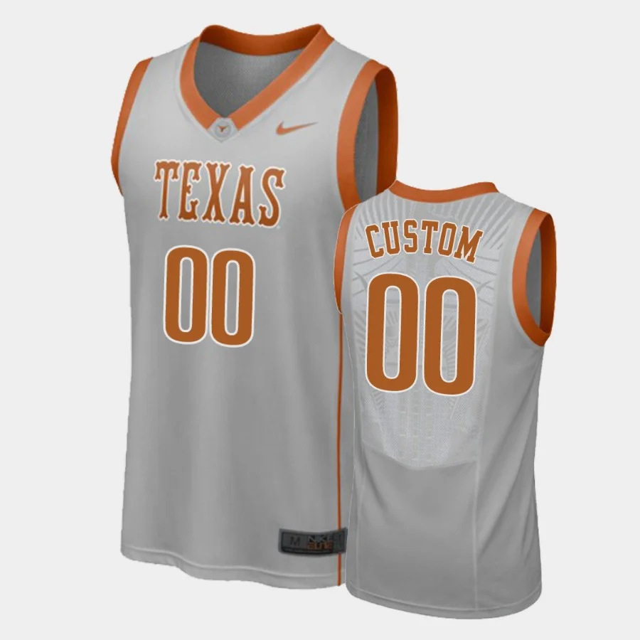 Youth's Texas Longhorns Gray  Elite Aerographic Custom Jersey