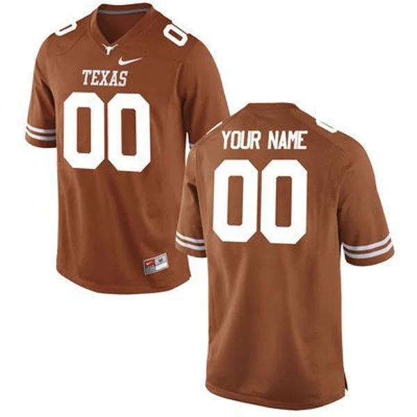 Youth's Texas Longhorns Orange Customized Football Jersey , Custom Texas Longhorns Jersey -