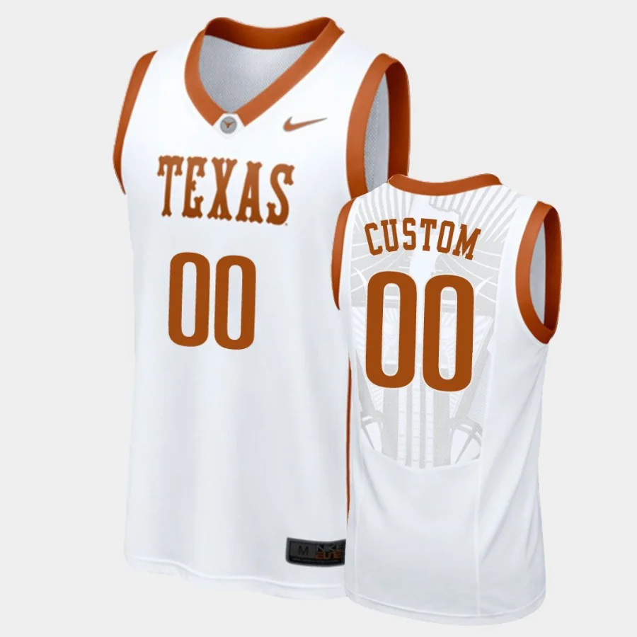 Youth's Texas Longhorns White  Elite Aerographic Custom Jersey