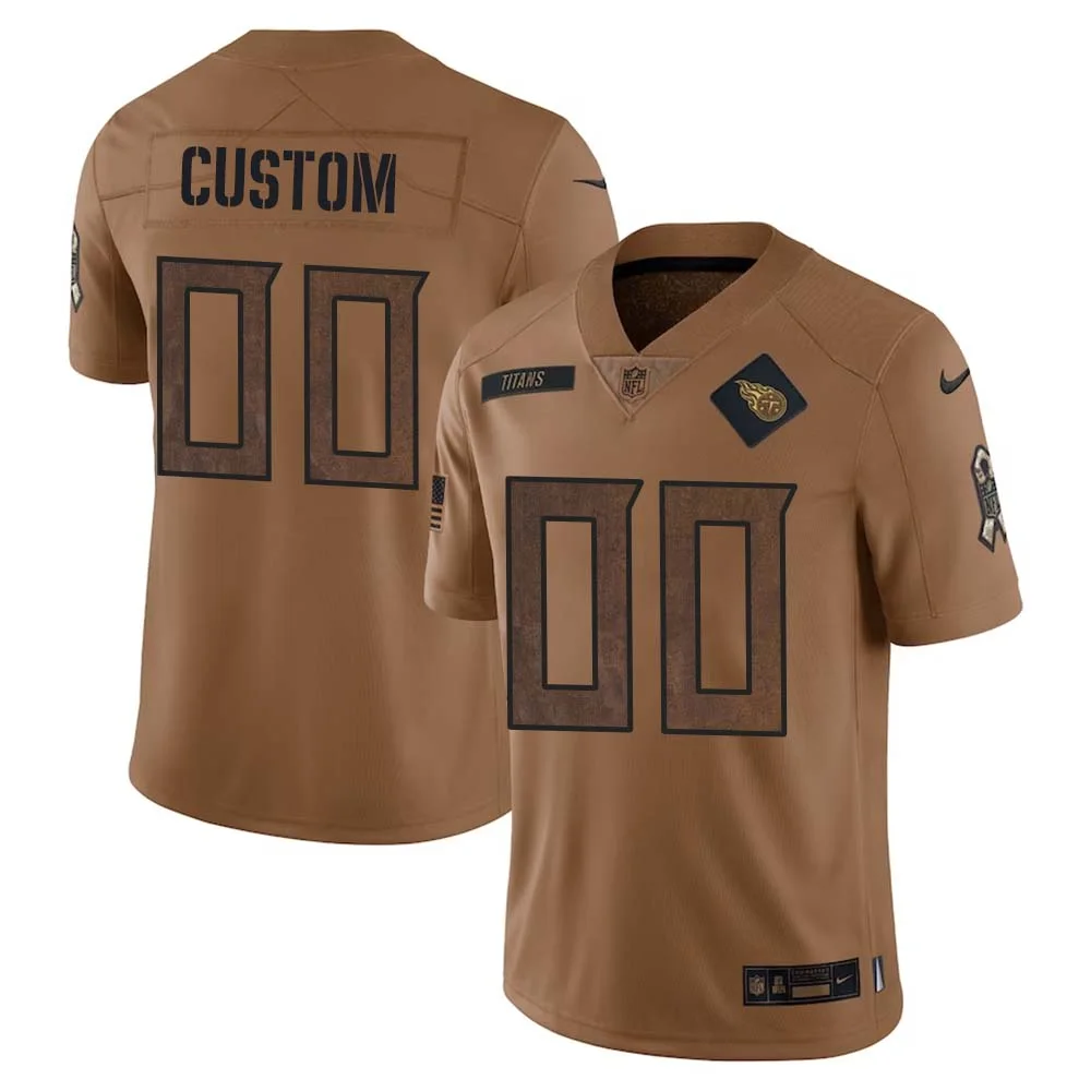 Custom Tennessee Titans 2023 Salute To Service Limited Jersey for Men - Brown -