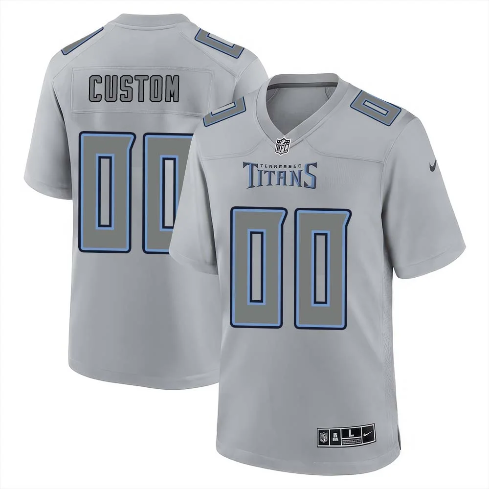 Custom Tennessee Titans Men Atmosphere Fashion Game Jersey - Gray -