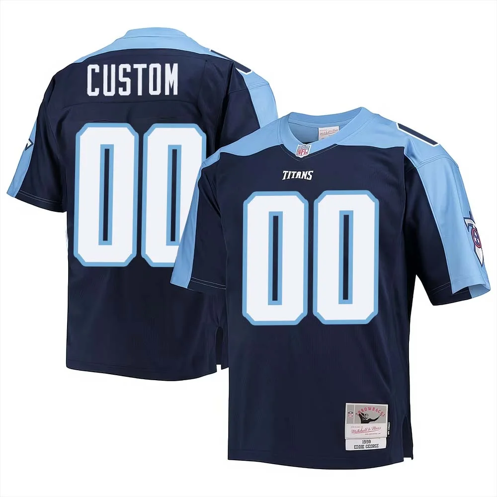 Custom Tennessee Titans Mitchell & Ness Big & Tall 1999 Retired Player  Jersey - Navy