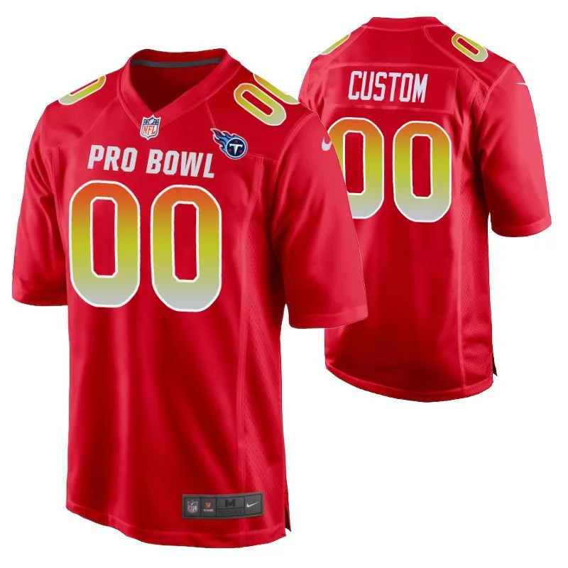 Men's AFC Tennessee Titans Custom 2019 Pro Bowl Game Jersey - Red -