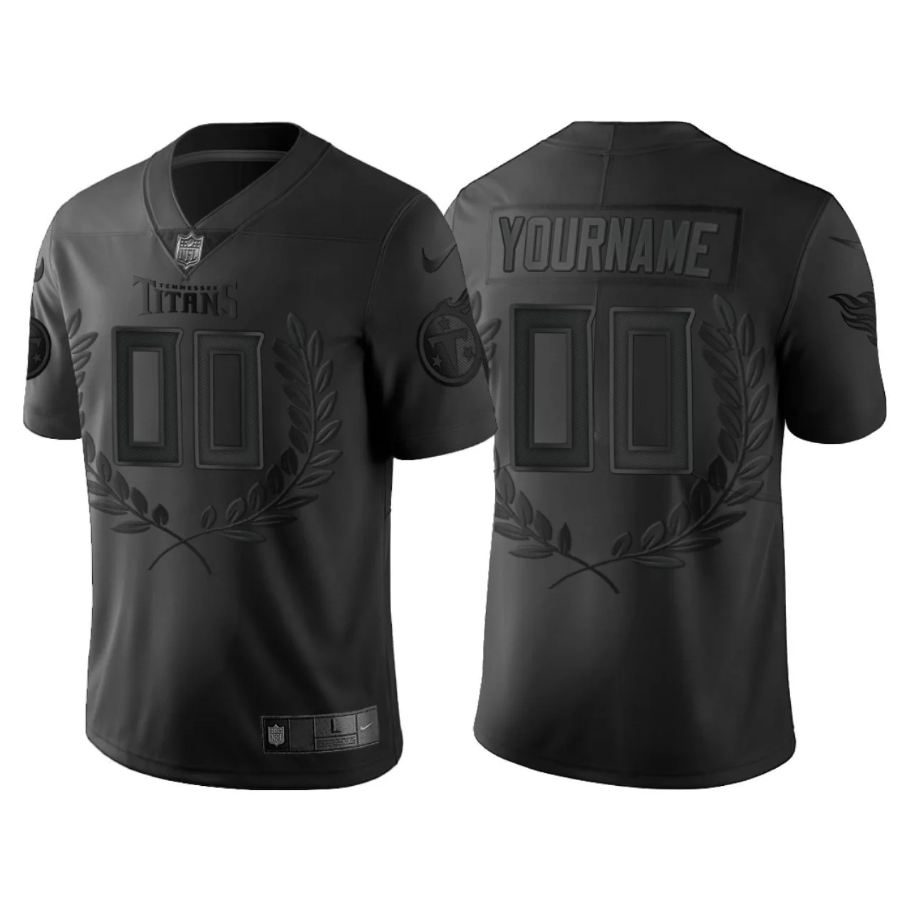Men's Tennessee Titans #00 Custom Black Vapor Limited Platinum Jersey -