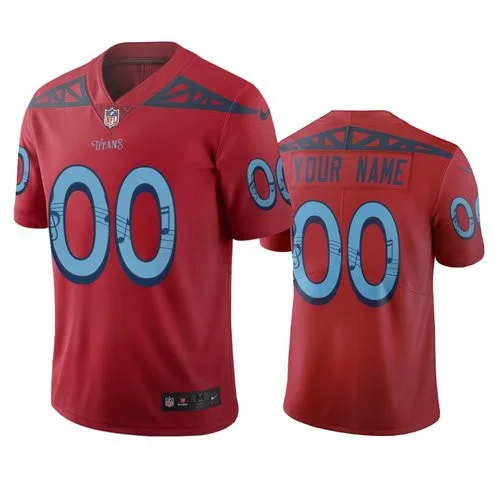 Men's Tennessee Titans Custom Red Vapor Limited City Edition Jersey -