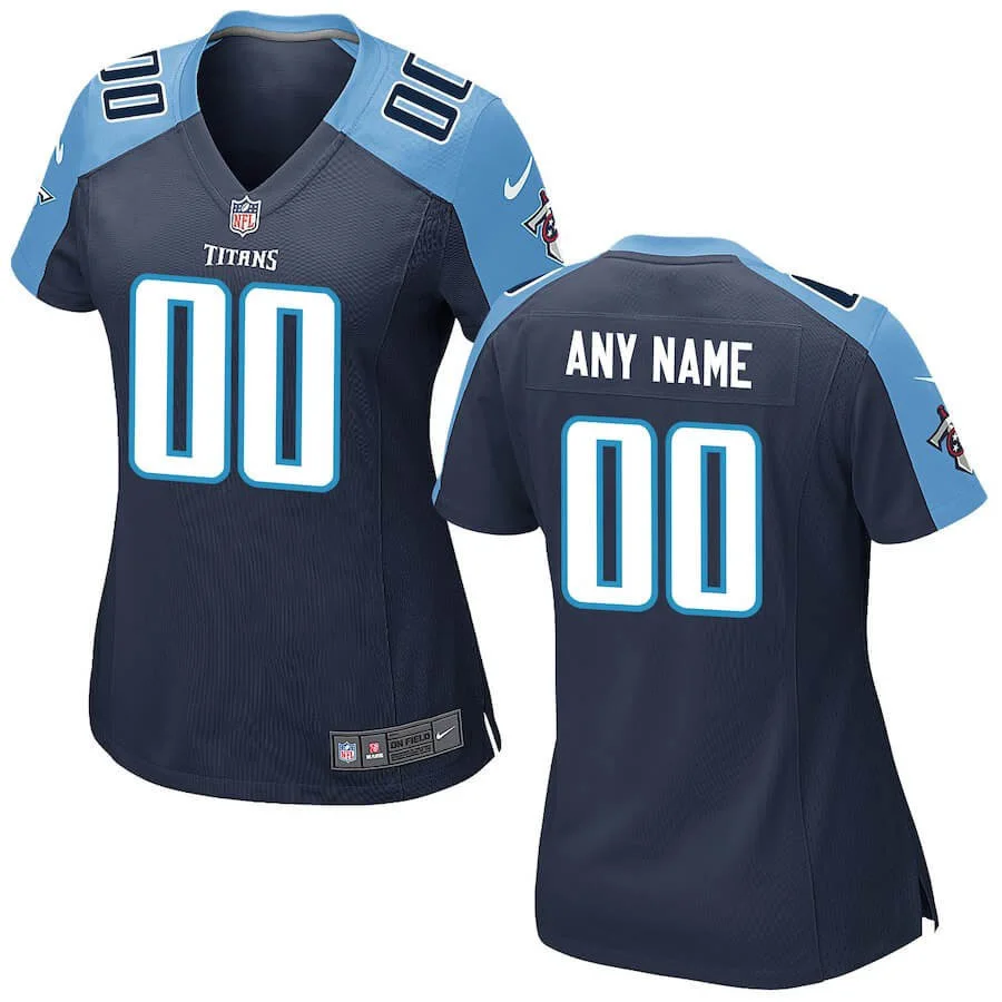 Woman's TENNESSEE TITANS CUSTOM GAME JERSEY - NAVY -