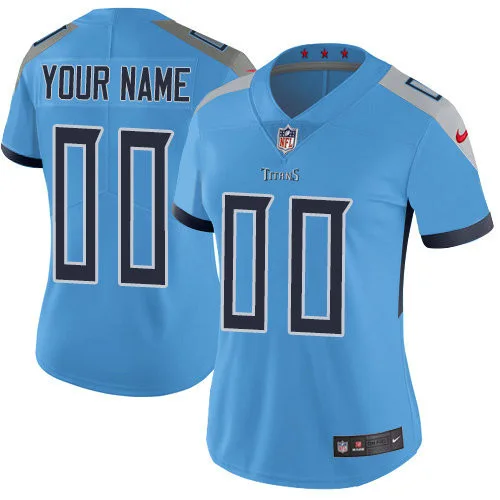 Woman's Tennessee Titans Light Blue Alternate Customized Vapor Untouchable Limited Jersey -