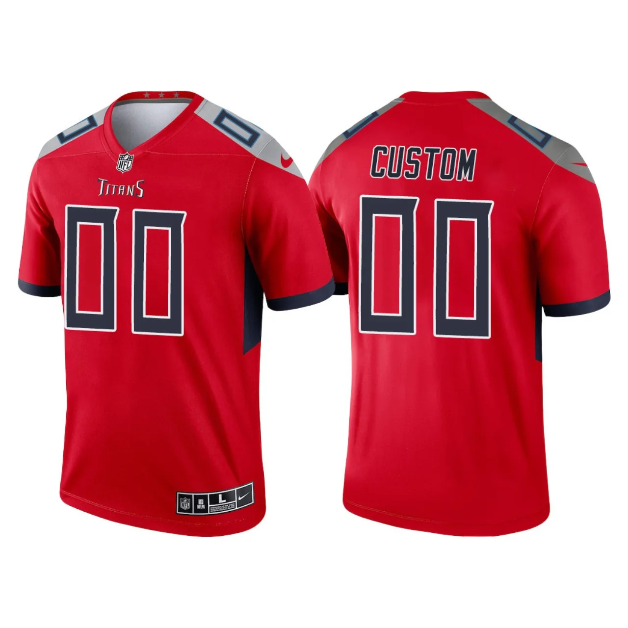 Youth's Tennessee Titans #00 Custom 2021 Inverted Legend Jersey - Red -