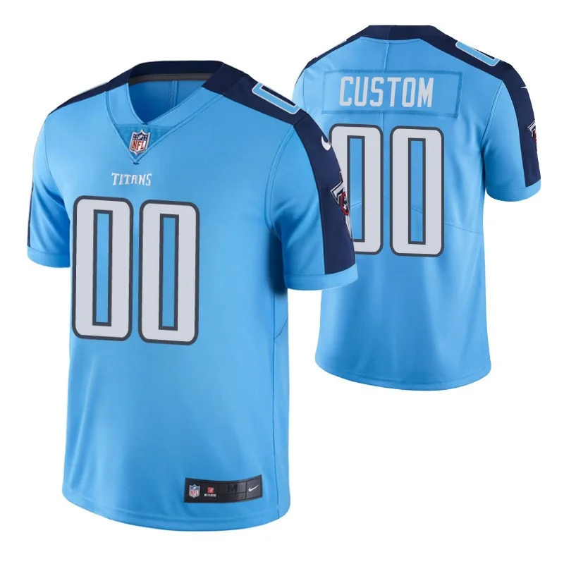 Youth's - Tennessee Titans #00 Custom Light Blue color rush Limited Jersey -