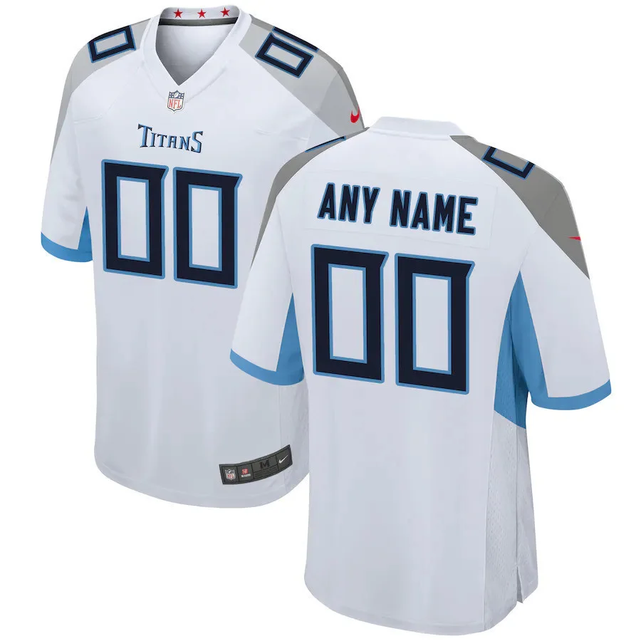 Youth's Tennessee Titans Custom Game Jersey - White -