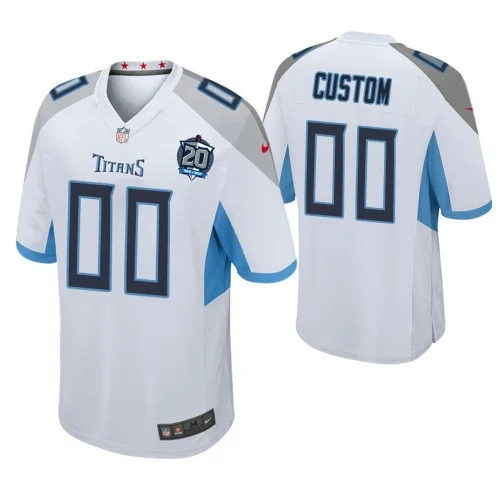 Youth's Tennessee Titans White 20th Anniversary Game Customized Jersey -
