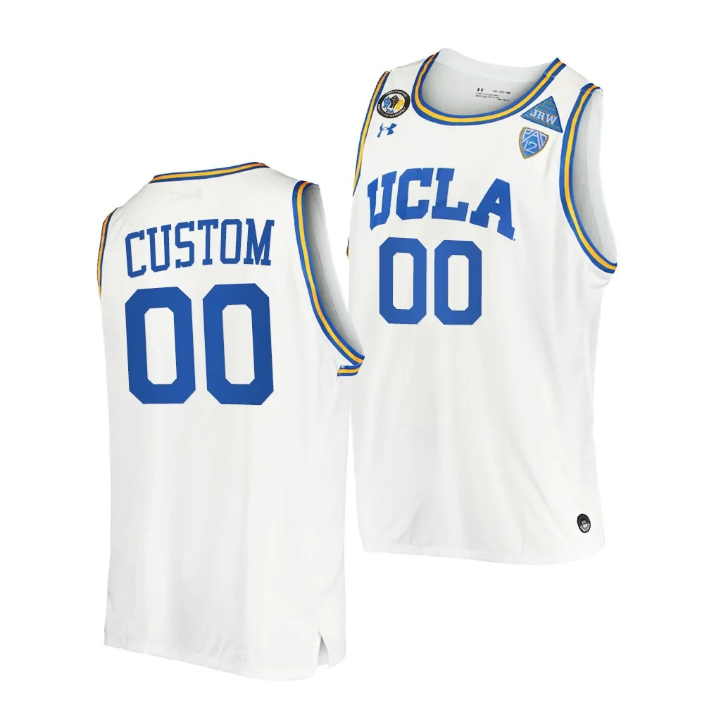 Men's UCLA Bruins Custom 2021 March Madness PAC-12 White Stand Together Jersey Honor John R. Wooden -