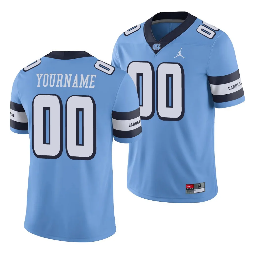 Men's North Carolina Tar Heels Custom Carolina Blue College Football Alternate Game Jersey -
