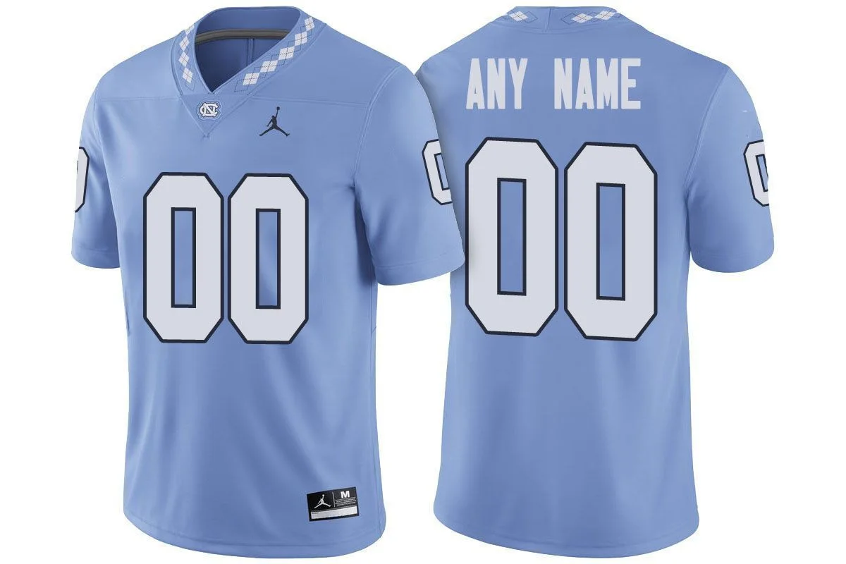 Youth's North Carolina Tar Heels Carolina Blue NCAA Football Customized Jersey -