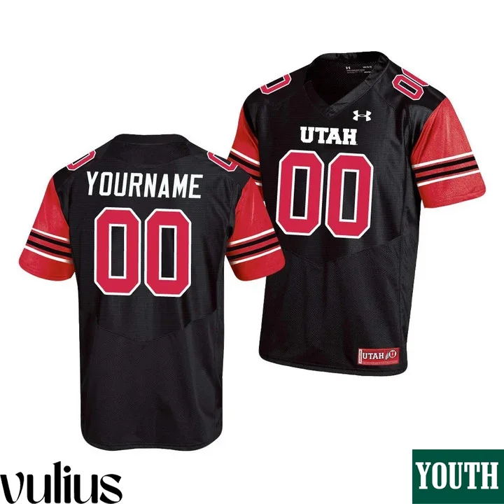 Custom Utah Utes Jersey, Black Youth's,  College Football Jersey
