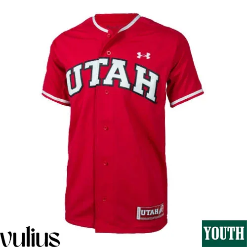 Custom Utah Utes Jersey, Red Youth's, Baseball Custom Jersey -