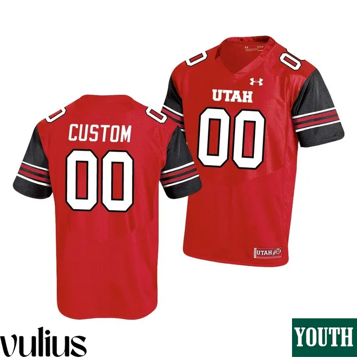 Custom Utah Utes Jersey, Red Youth's, College Football Jersey -