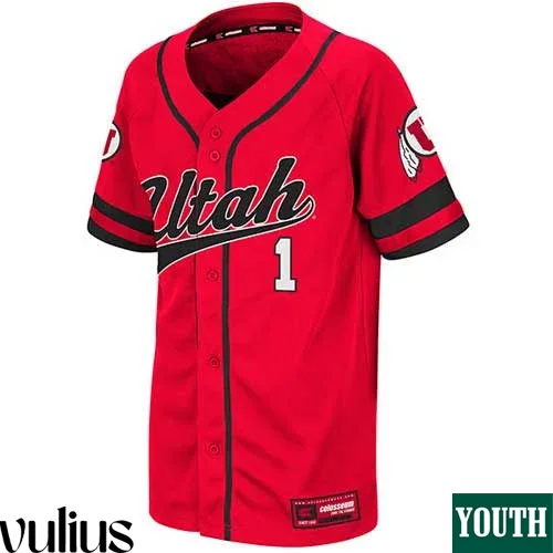 Custom Utah Utes Jersey, Red Youth's, Custom Baseball Jersey -