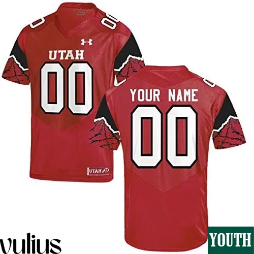 Custom Utah Utes Jersey, Red Youth's, Custom Football Jersey -