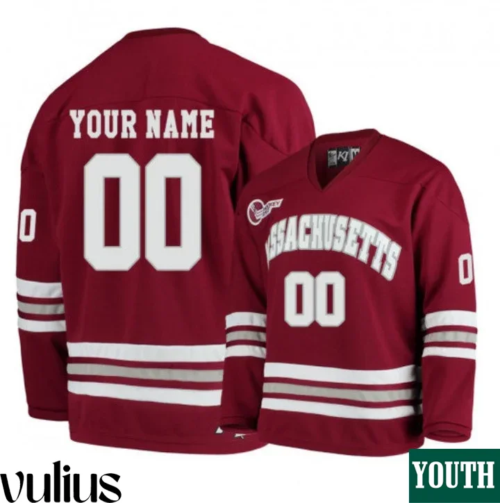 Umass Football Uniforms, Red Youth's, Custom Hockey Jersey -