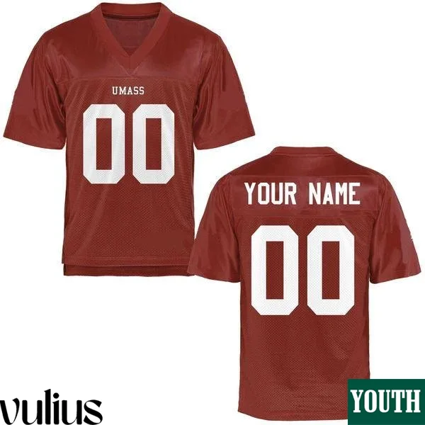 Umass Football Uniforms, Red Youth's, Customizable Football Jersey -