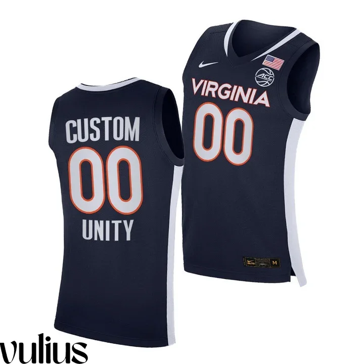Custom Virginia Tech Jersey, Navy Men's, 2021 Unity Road Secondary Logo Jersey -