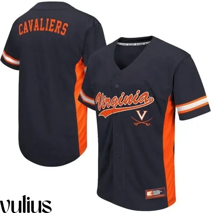 Custom Virginia Tech Jersey, Navy Men's, NCAA Custom Baseball Jersey -