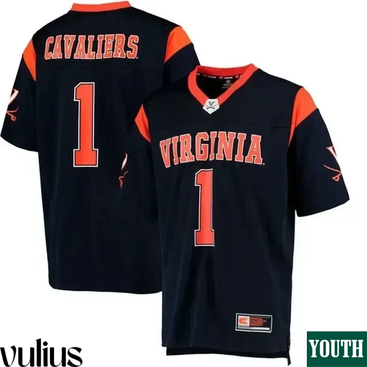 Custom Virginia Tech Jersey, Navy Youth's, College Hail Mary Custom Football Jersey -