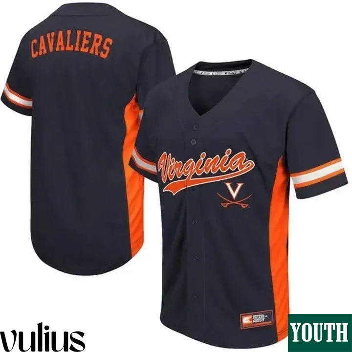 Custom Virginia Tech Jersey, Navy Youth's, NCAA Custom Baseball Jersey -