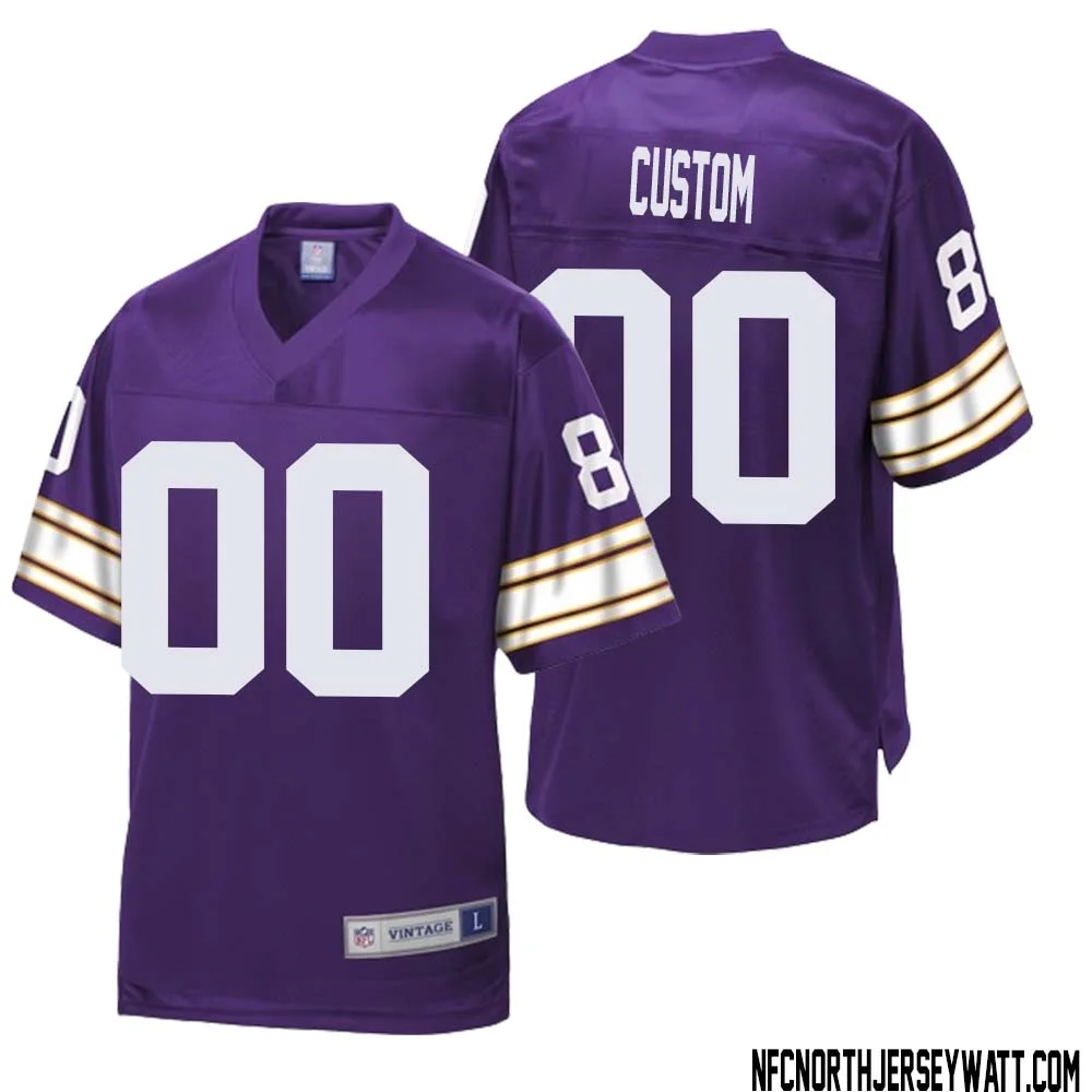 Men Custom NFL Pro Line Purple Minnesota Vikings Retired Player  Jersey