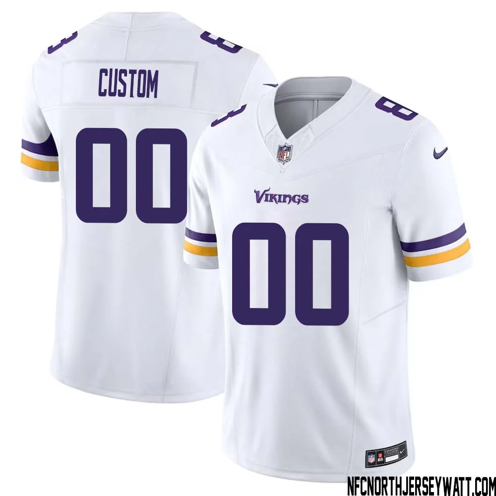 Men Custom White Minnesota Vikings Vapor F.U.S.E. Limited Jersey -