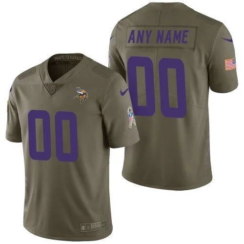 Customized Vikings Jersey for Men CUSTOM MINNESOTA VIKINGS LIMITED GREEN 2017 SALUTE TO SERVICE JERSEY -