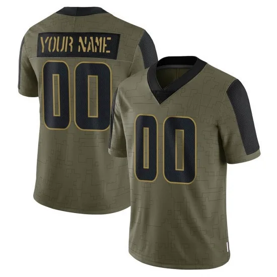 Customized Vikings Jersey for Men CUSTOM MINNESOTA VIKINGS LIMITED OLIVE 2021 SALUTE TO SERVICE JERSEY -