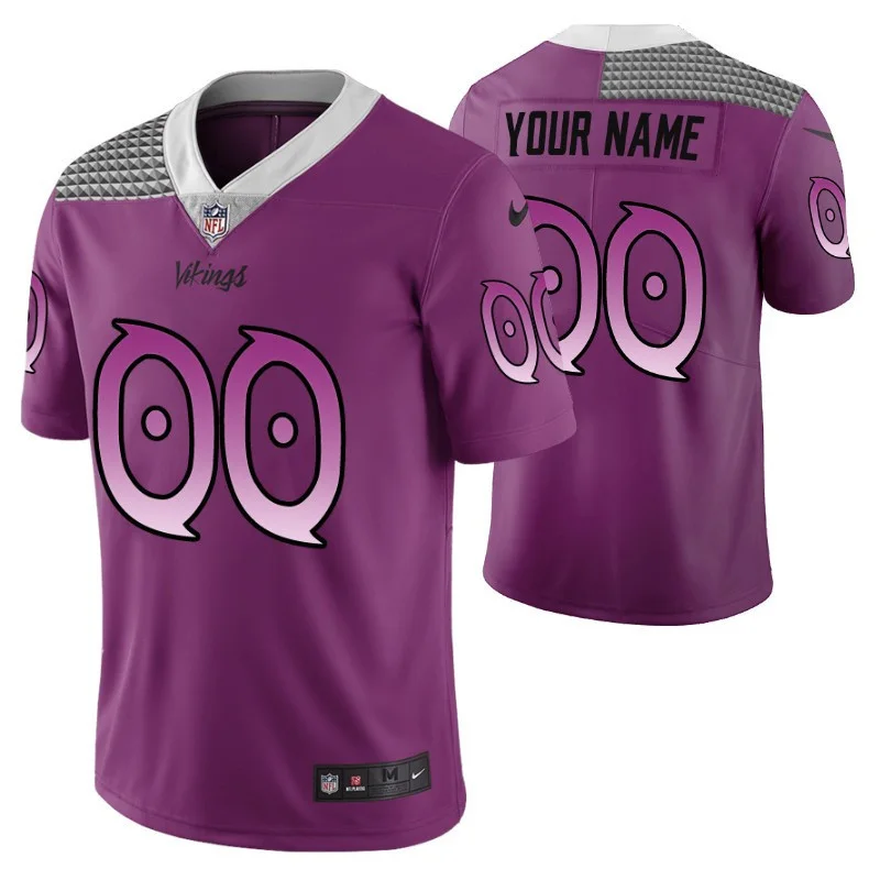 Customized Vikings Jersey for Men Minnesota Vikings Custom Purple City Edition Vapor Limited Jersey -