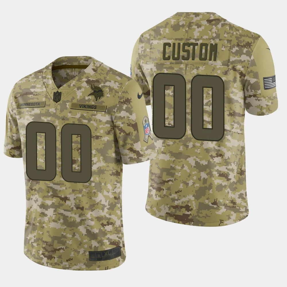 Customized Vikings Jersey for Men Minnesota Vikings Customized Camo Salute To Service Stitched Limited Jersey -