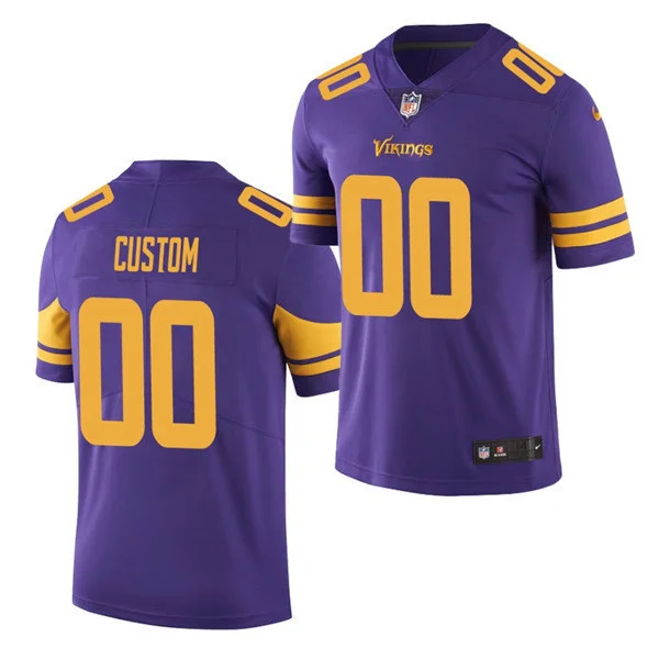 Customized Vikings Jersey for Men Minnesota Vikings Customized Purple Color Rush Stitched Limited Jersey -
