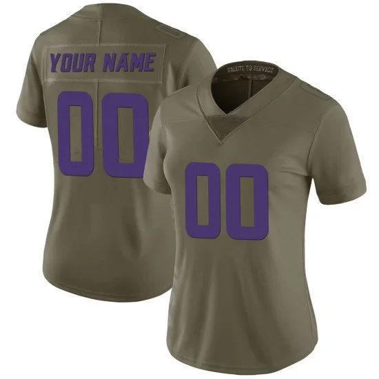 Customized Vikings Jersey for Woman CUSTOM MINNESOTA VIKINGS LIMITED GREEN 2017 SALUTE TO SERVICE JERSEY -