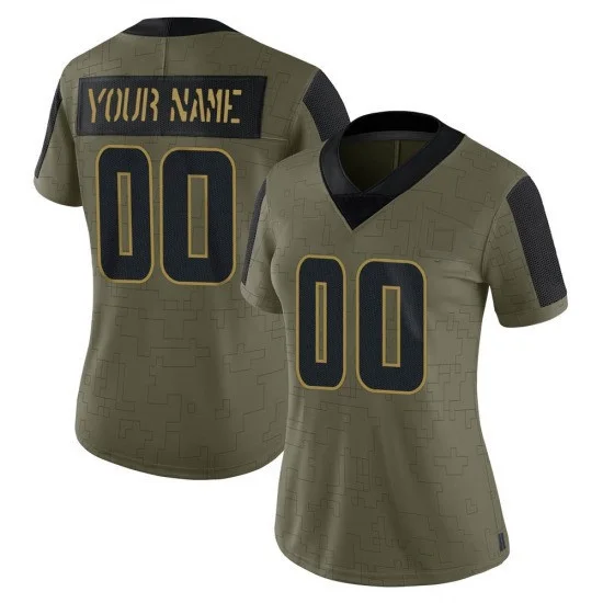 Customized Vikings Jersey for Woman CUSTOM MINNESOTA VIKINGS LIMITED OLIVE 2021 SALUTE TO SERVICE JERSEY -