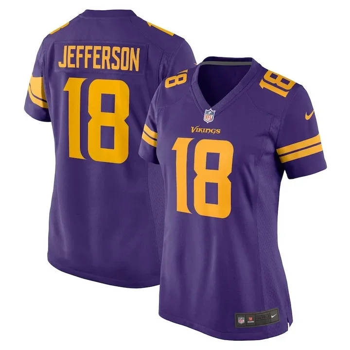 Woman's Justin Jefferson Alternate Minnesota Vikings Game Jersey - Purple -