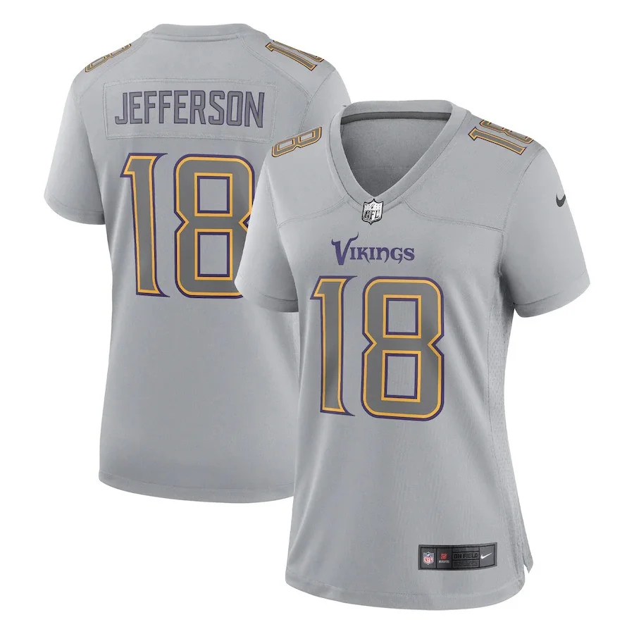 Woman's Justin Jefferson Gray Minnesota Vikings Atmosphere Fashion Game Jersey -