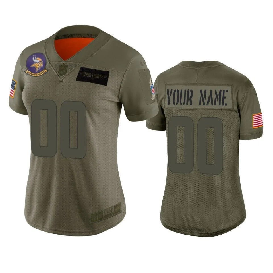 Customized Vikings Jersey for Woman Minnesota Vikings Custom Camo 2019 Salute to Service Limited Jersey -